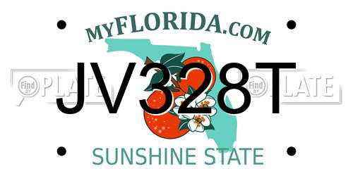 JV328T Florida License Plate