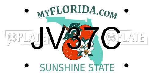 JV37C Florida License Plate