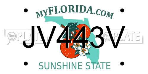 JV443V Florida License Plate