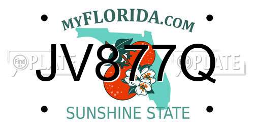 JV877Q Florida License Plate