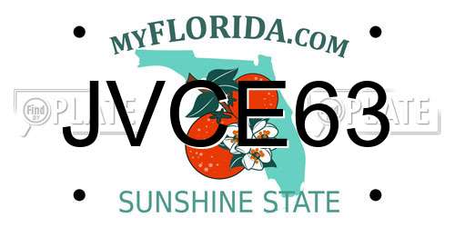 JVCE63 Florida License Plate