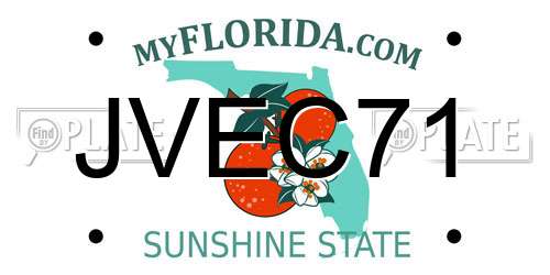 JVEC71 Florida License Plate