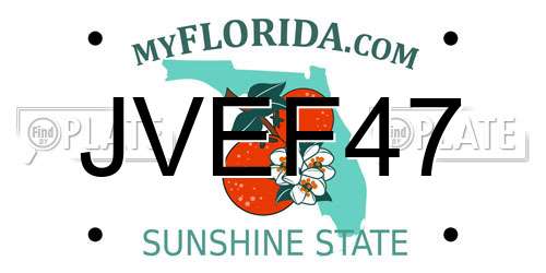 JVEF47 Florida License Plate