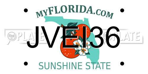 JVEI36 Florida License Plate