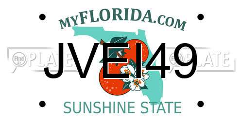 JVEI49 Florida License Plate