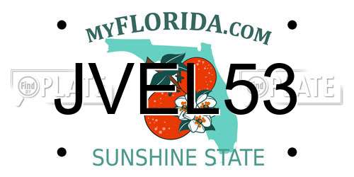 JVEL53 Florida License Plate