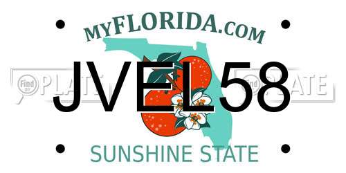 JVEL58 Florida License Plate