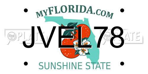 JVEL78 Florida License Plate