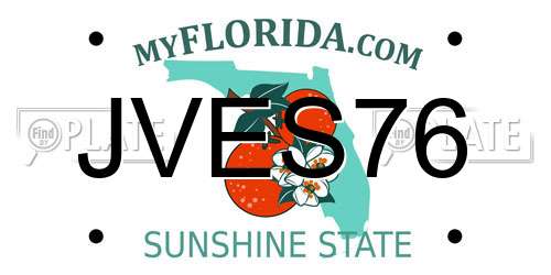 JVES76 Florida License Plate
