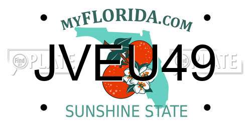 JVEU49 Florida License Plate