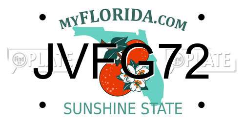 JVFG72 Florida License Plate