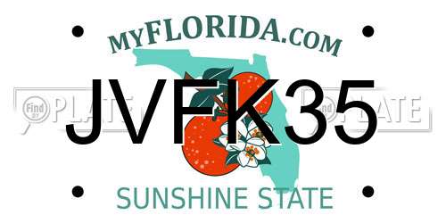 JVFK35 Florida License Plate