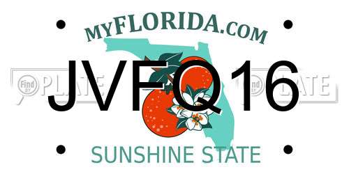 JVFQ16 Florida License Plate