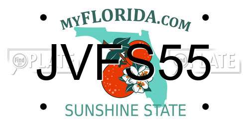 JVFS55 Florida License Plate