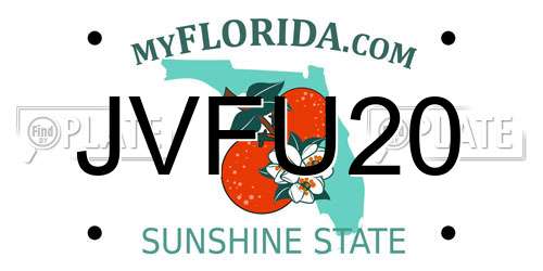 JVFU20 Florida License Plate