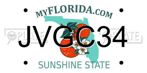 JVGC34 Florida License Plate
