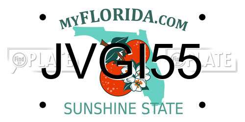JVGI55 Florida License Plate