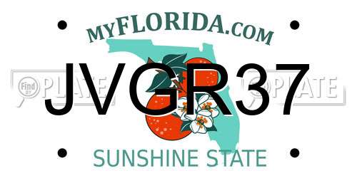 JVGR37 Florida License Plate