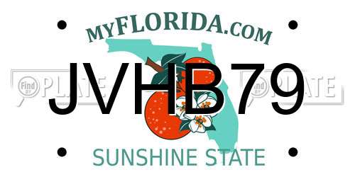 JVHB79 Florida License Plate