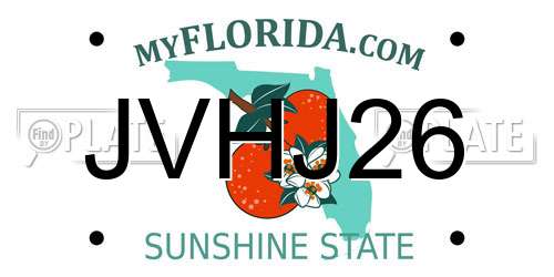 JVHJ26 Florida License Plate