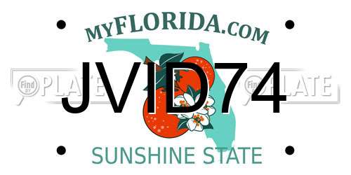 JVID74 Florida License Plate