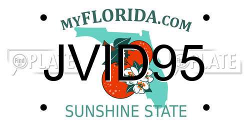 JVID95 Florida License Plate