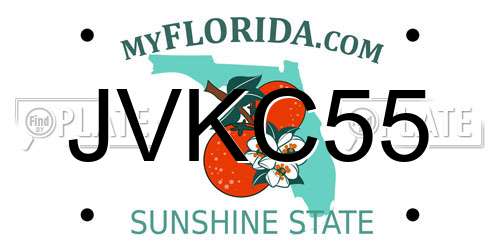 JVKC55 Florida License Plate