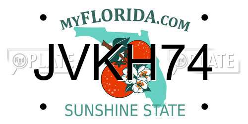 JVKH74 Florida License Plate