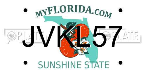 JVKL57 Florida License Plate