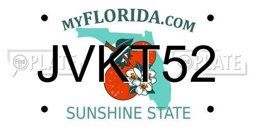 JVKT52 Florida License Plate