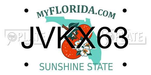 JVKX63 Florida License Plate