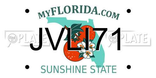 JVLI71 Florida License Plate