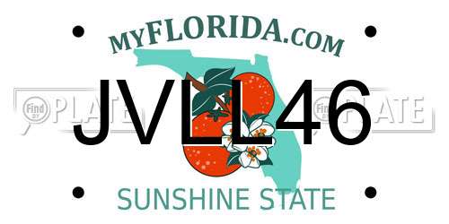 JVLL46 Florida License Plate