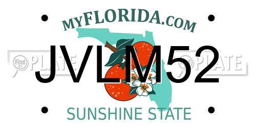 JVLM52 Florida License Plate