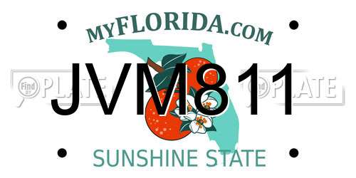 JVM811 Florida License Plate