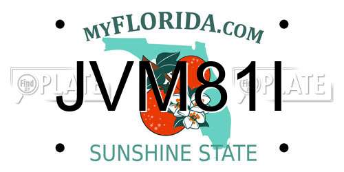 JVM81I Florida License Plate