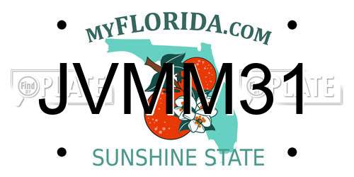 JVMM31 Florida License Plate