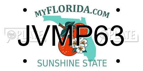 JVMP63 Florida License Plate