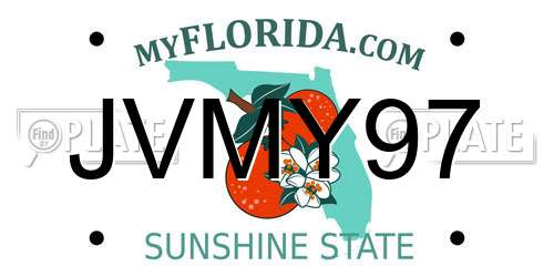 JVMY97 Florida License Plate