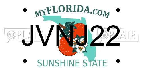 JVNJ22 Florida License Plate