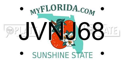 JVNJ68 Florida License Plate