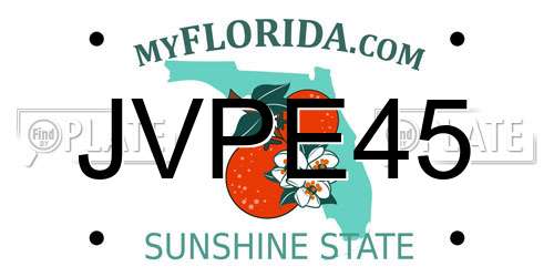 JVPE45 Florida License Plate