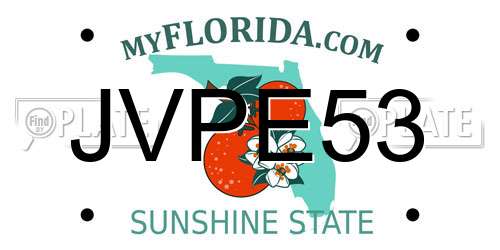 JVPE53 Florida License Plate