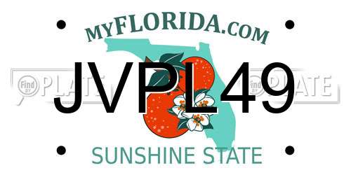 JVPL49 Florida License Plate