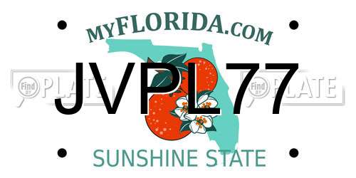 JVPL77 Florida License Plate