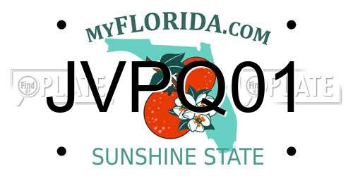 JVPQ01 Florida License Plate