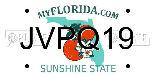JVPQ19 Florida License Plate