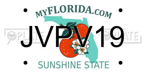 JVPV19 Florida License Plate