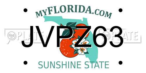 JVPZ63 Florida License Plate