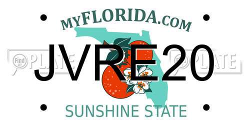 JVRE20 Florida License Plate